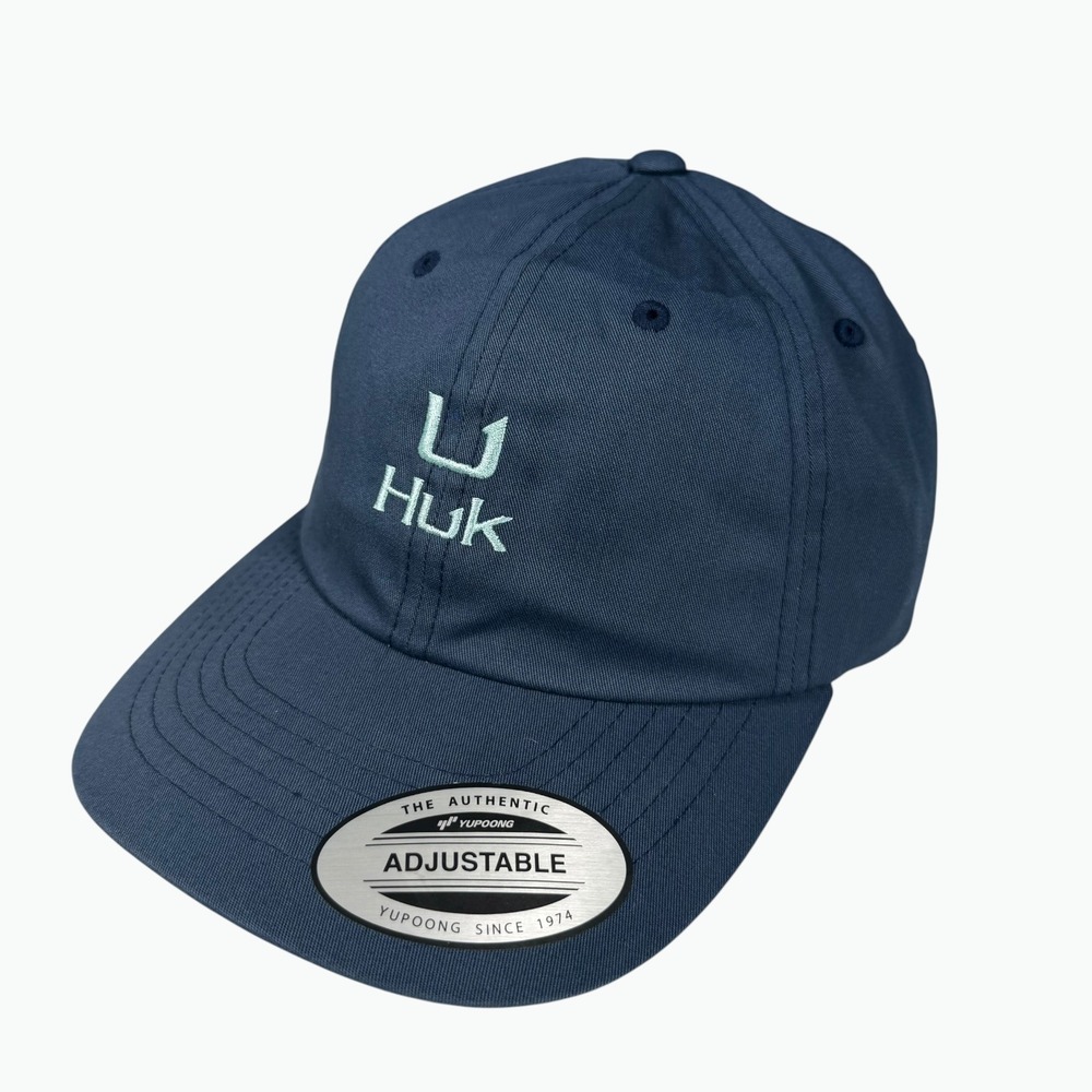 Huk Fishing Hat Mens OSFA Navy Blue Performance Adjustable Baseball Cap